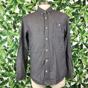 Vans Gray Blue Spotted Button Down Shirt